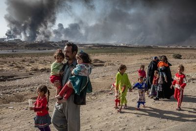 Refugees near Mosul
