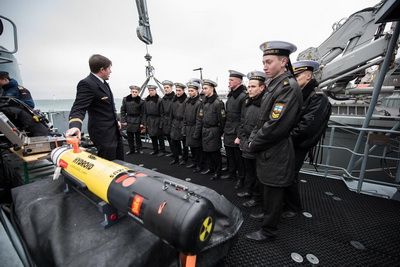 Cadets from the Ukrainian Naval Academy visiting Standing NATO Mine Countermeasures Group 2 (SMNCMG2) in port of Odesa