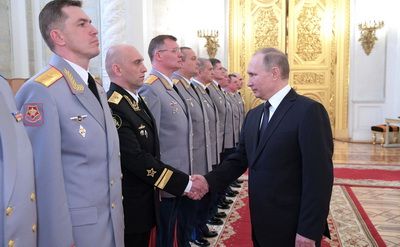 Russian President V. Putin at a meeting with the Senior Command of the RF security services, March 23