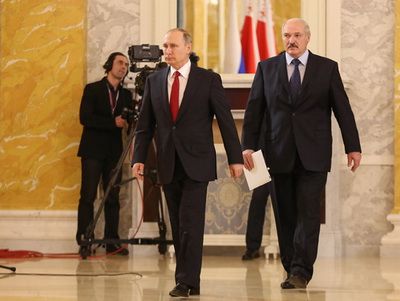 Meeting of Russian and Belarusian Presidents V. Putin and A. Lukashenko, April 3, St. Petersburg