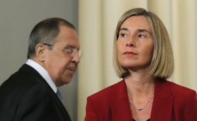 EU High Representative/Vice-President F. Mogherini with Russian Foreign Minister S. Lavrov, April 24
