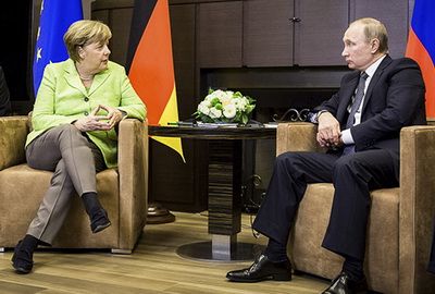 Встреча Федерального канцлера ФРГ Ангелы Меркель с президентом РФ В. Путиным 2 мая в Сочи