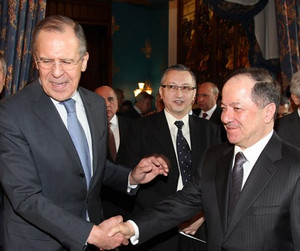 Russia's Foreign Minister Sergei Lavrov is meeting Massoud Barzani in Moscow