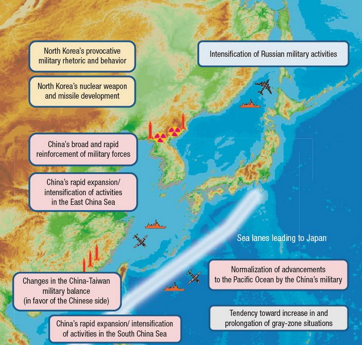 Recent security related issues around Japan, according to the “Defense of Japan 2018” Recent security related issues around Japan, according to the “Defense of Japan 2018”
