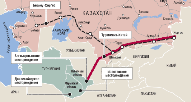 Газопровід ТУКК (Туркменія-Узбекистан-Казахстан-Китай) Газопровід ТУКК (Туркменія-Узбекистан-Казахстан-Китай)