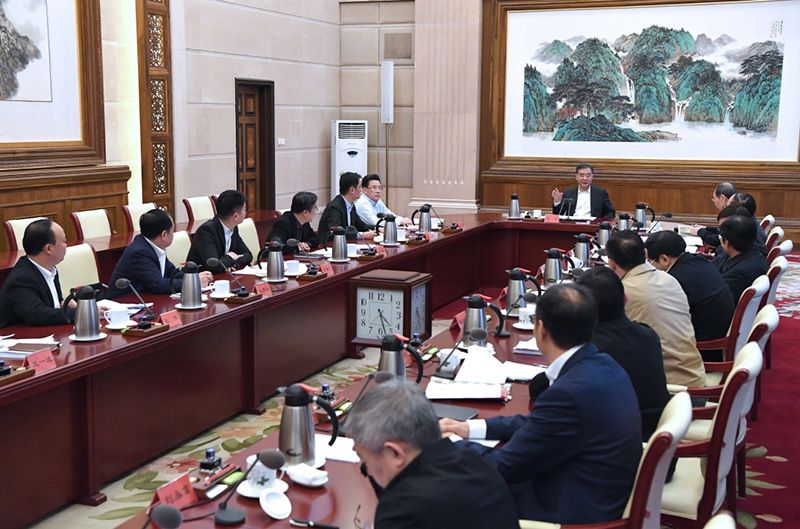 Vice Premier of the State Council of the People's Republic of China Wang Yang at the meeting with businessmen, Beijing, February 9, 2018 Vice Premier of the State Council of the People's Republic of China Wang Yang at the meeting with businessmen, Beijing, February 9, 2018