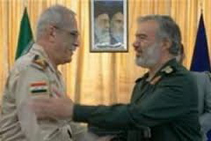 Iran's IRGC Navy Commander Rear Admiral Ali Fadavi, and Commander of the Iraqi Navy, Vice Admiral Ali Hussein Ali. Tehran, October 1, 2013