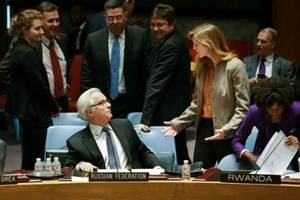 Постійний представник Російської Федерації в ООН Віталій Чуркін та Саманта Пауер